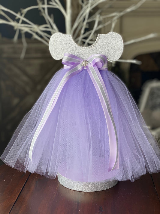 Tutu purple Dress centerpiece, Purple Tutu Centerpiece, baby Shower Centerpiece