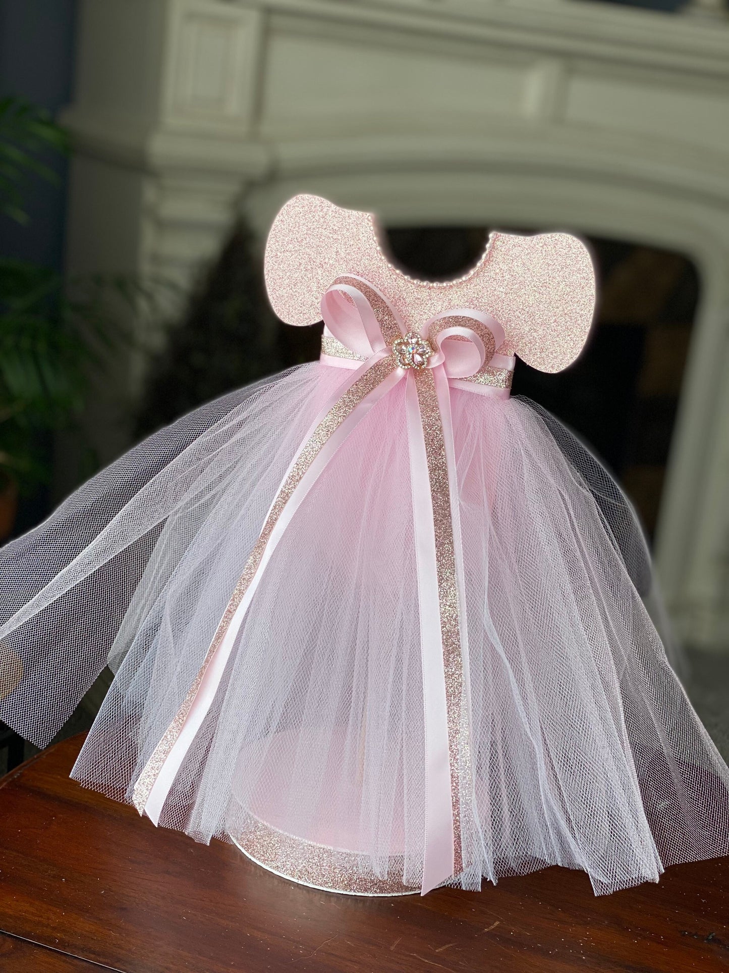 Tutu Dress Centerpiece, Tutu Baby Shower,  Pink Centerpiece, Pink Ballerina Baby Shower, Tutu Dress Centerpiece Double Sided, Tutu Dress